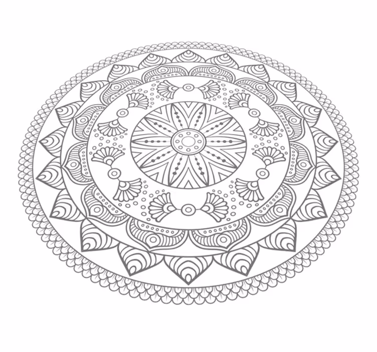 Tapis vinyle mandala vinylee géométrique triangle gris - TenStickers