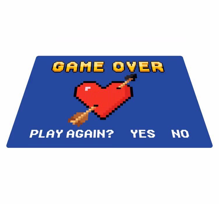 Tapis vinyle citation jeu de coeur pixélisé terminé - TenStickers