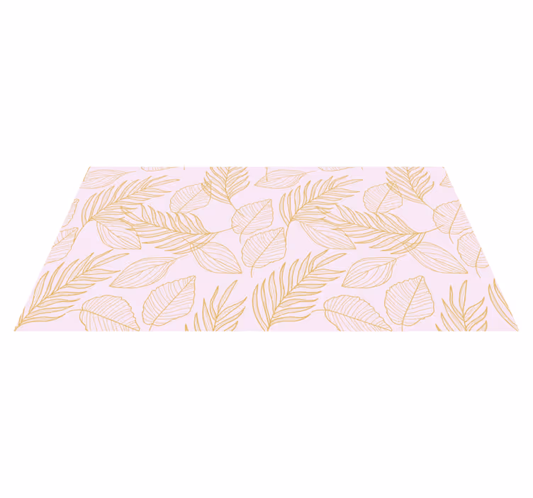 Tapis vinyle salon vinylee de feuilles dorées "boho" - TenStickers