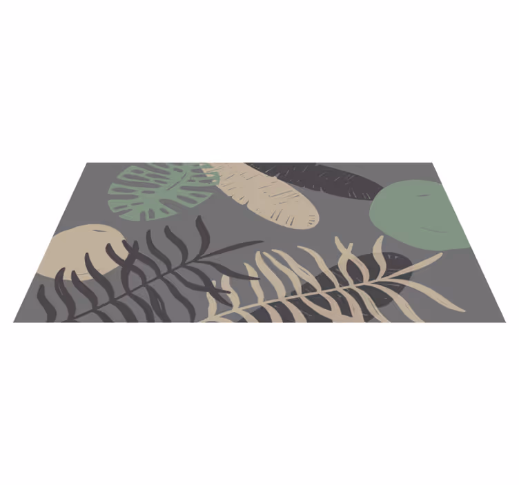 Tapis vinyle fleurs et plantes feuilles minimalistes - TenStickers