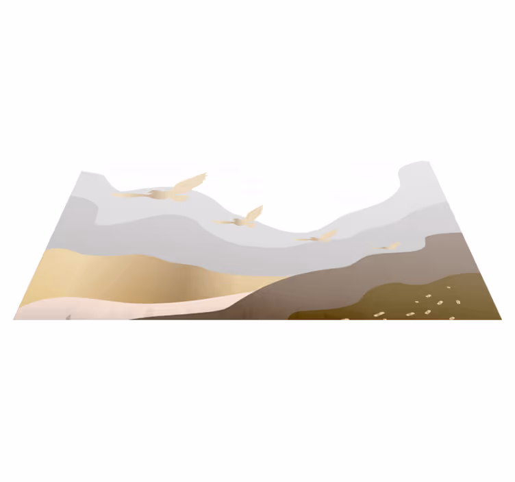 Tapis vinyle animal paysage silhouette apaisante d'oiseaux - TenStickers