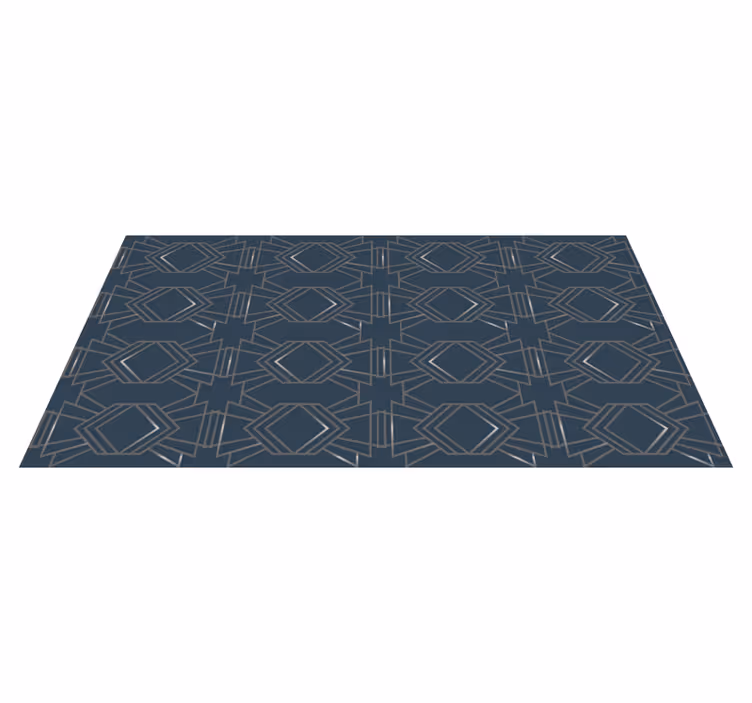 Tapis vinyle géométrique bleu motif géométrique - TenStickers