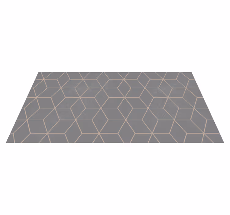 Tapis vinyle géométrique gris motif hexagonal - TenStickers