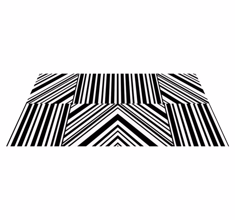 Tapis vinyle rayures motif abstraites noires et blanches - TenStickers