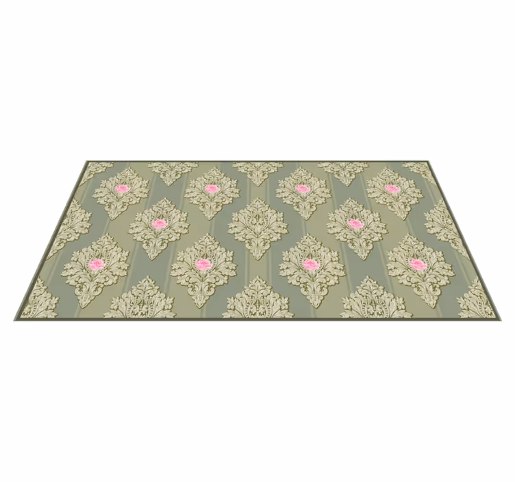 Tapis vinyle fleurs et plantes motif floral baroque - TenStickers