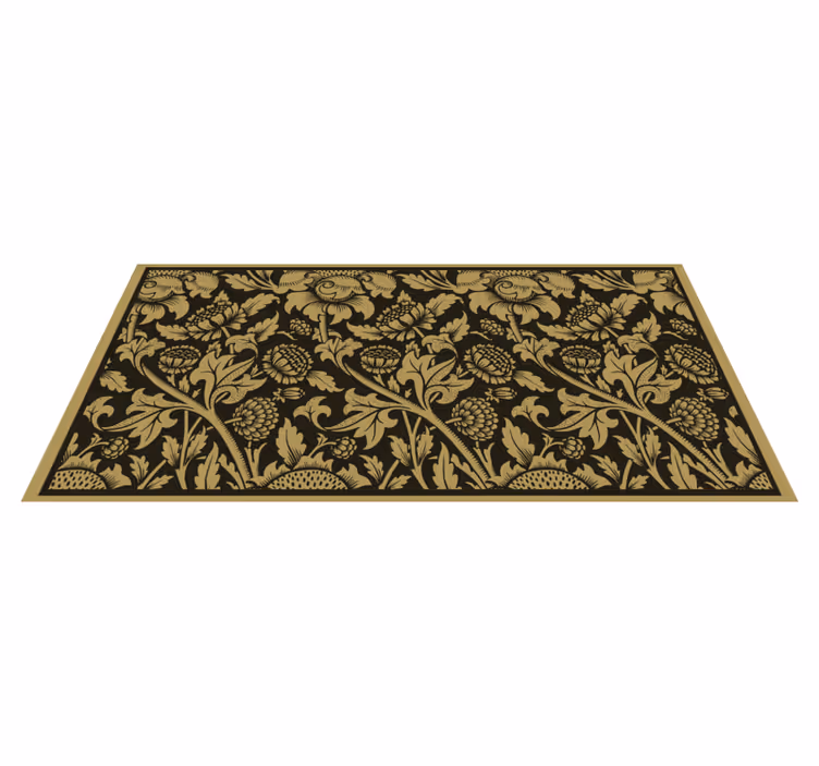 Tapis vinyle fleurs et plantes motif botanique effet vintage - TenStickers