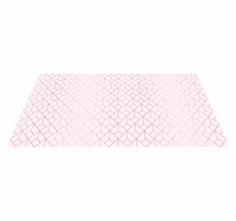 Tapis vinyle géométrique motif de cubes dorés - TenStickers
