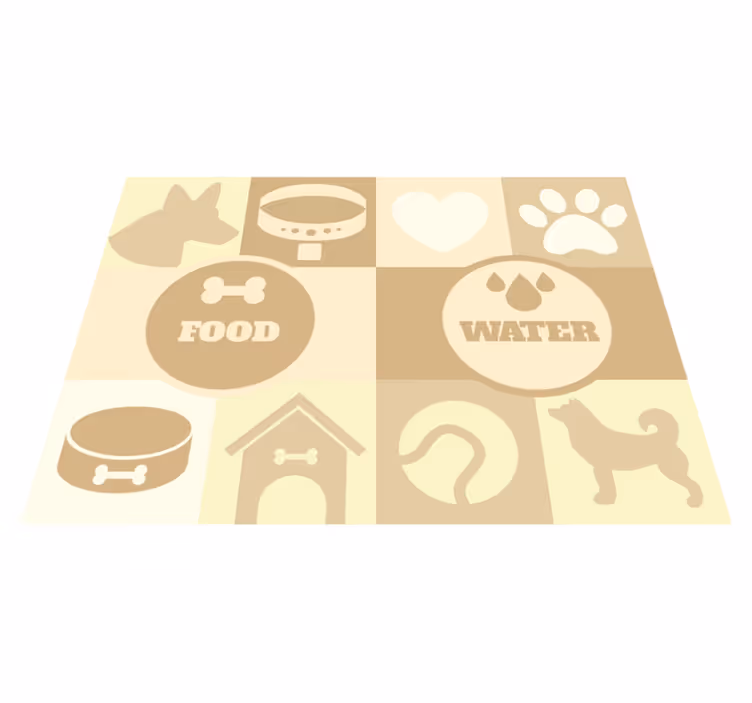 Tapis vinyle animal Chien eau et nourriture - TenStickers
