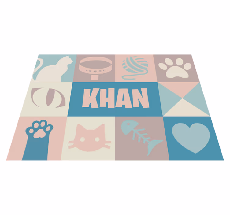 Tapis vinyle animal Chat personnalisé - TenStickers
