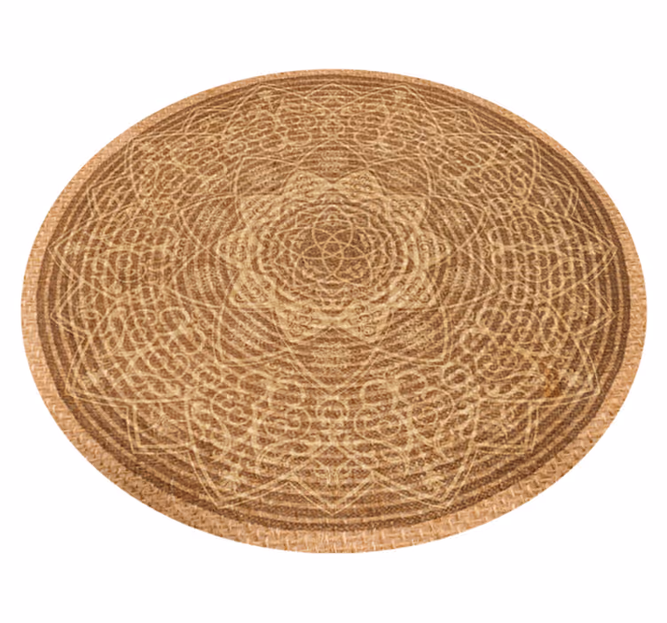 Tapis vinyle mandala motif marron élégant - TenStickers
