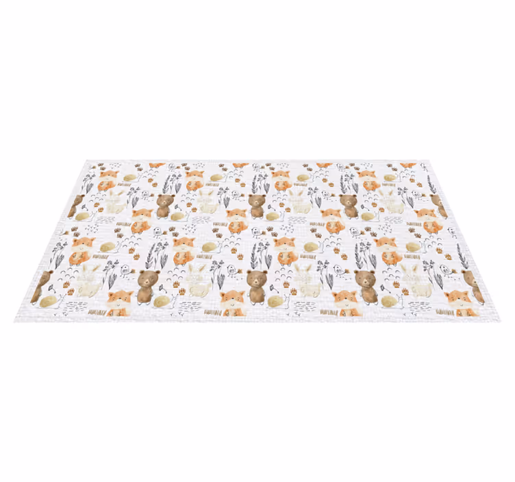 Tapis vinyle pour enfants amis animaux heureux - TenStickers