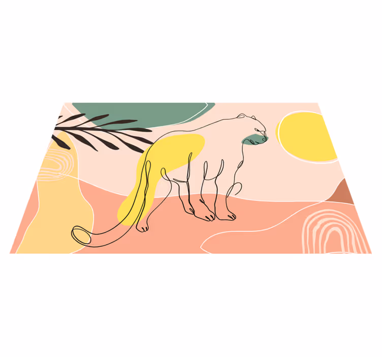Tapis vinyle animal Panthère dessinée à la main - TenStickers