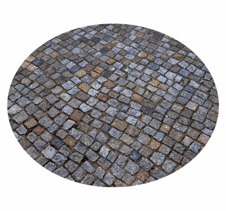 Tapis vinyle pierre imitation de pavés - TenStickers