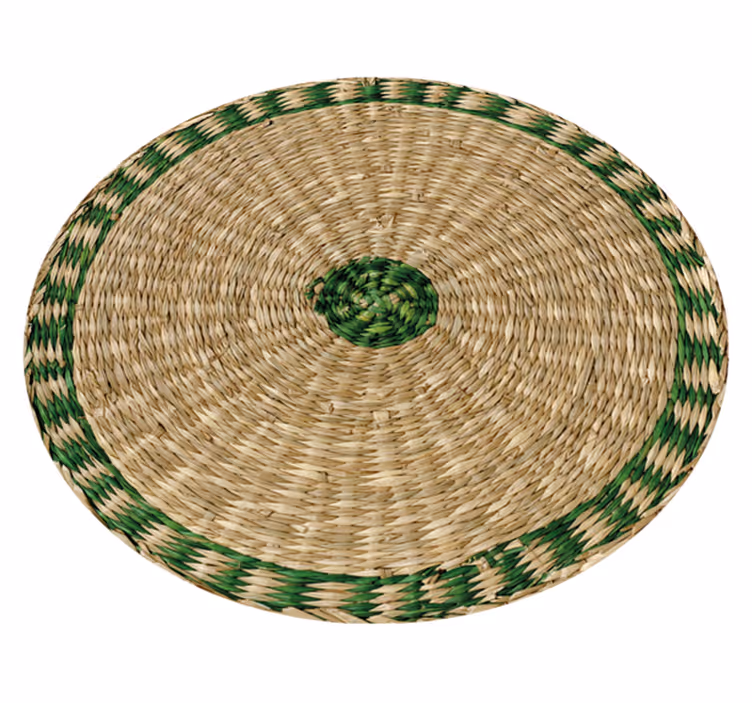 Tapis vinyle rond effet tissé - TenStickers