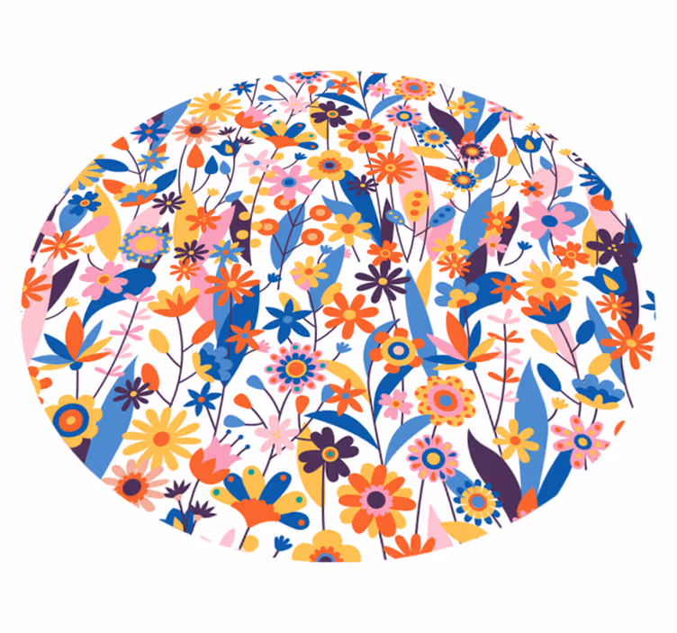 Tapis vinyle nature fleurs multicolores - TenStickers