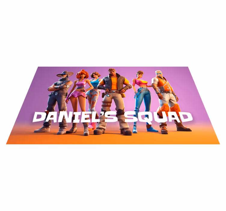 Tapis vinyle personnages jeu vidéo avec prénom - TenStickers