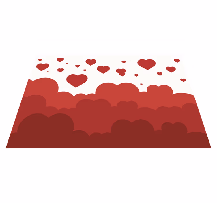 Tapis vinyle chambre motif cœur rouge et nuage - TenStickers
