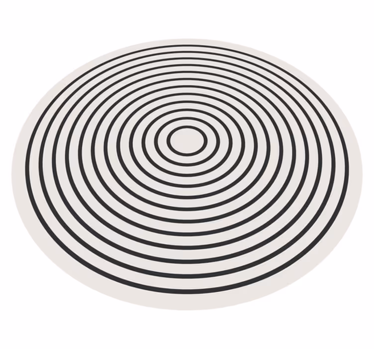 Tapis vinyle bureau cercles noirs et blancs - TenStickers