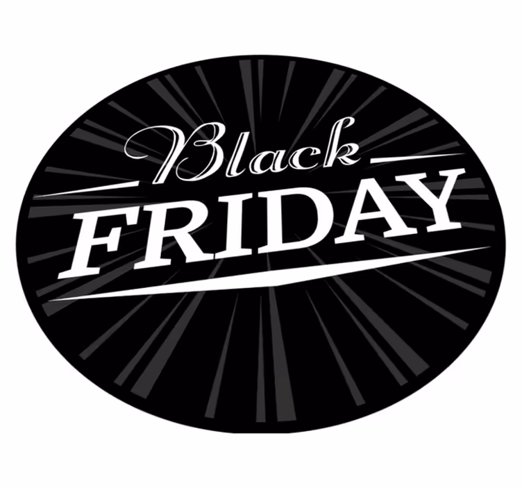 Tapis vinyle rond noir Black Friday - TenStickers
