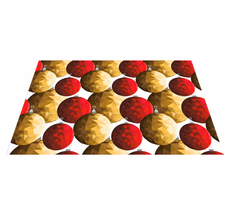 Tapis vinyle noël boules dorées et rouges - TenStickers