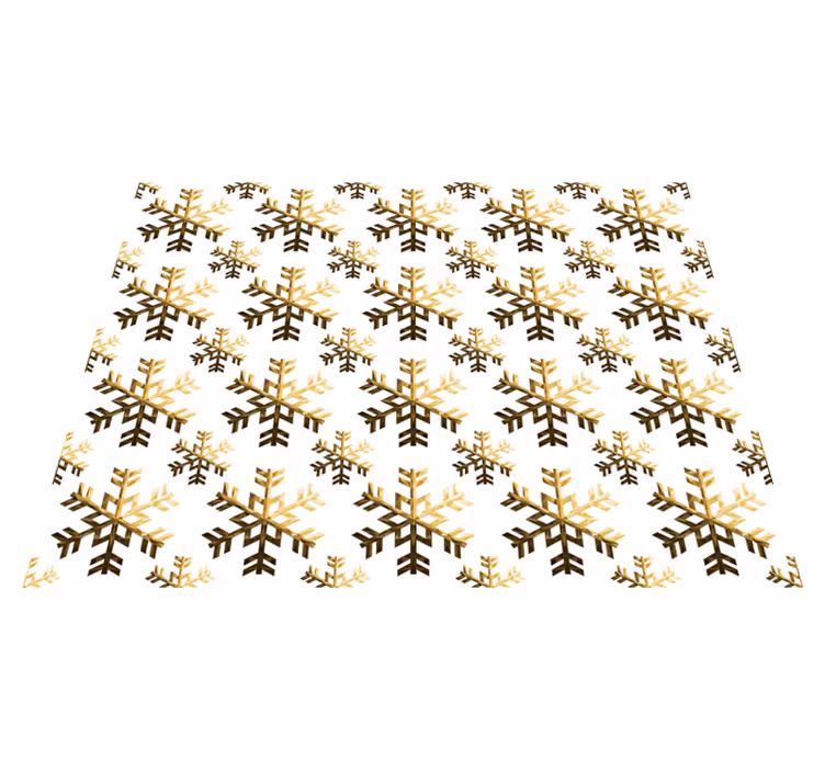 Tapis vinyle noël motif flocons de neige dorés - TenStickers