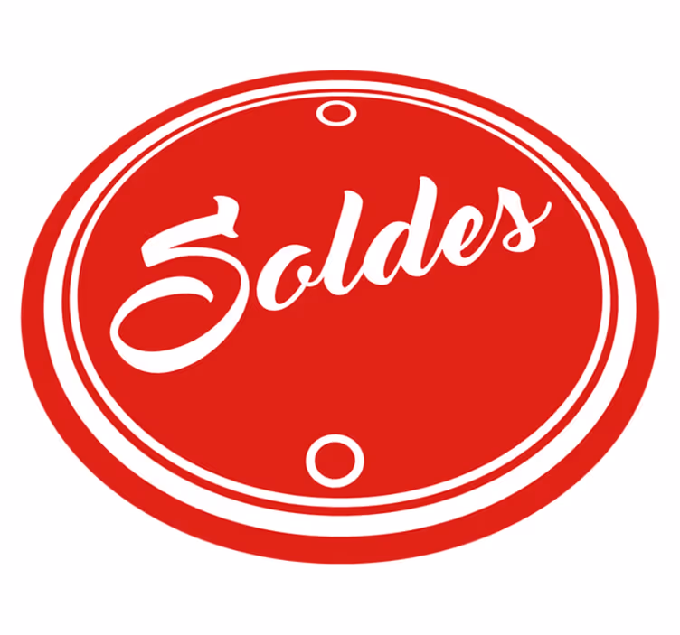 Tapis vinyle rond Soldes cercle rouge - TenStickers