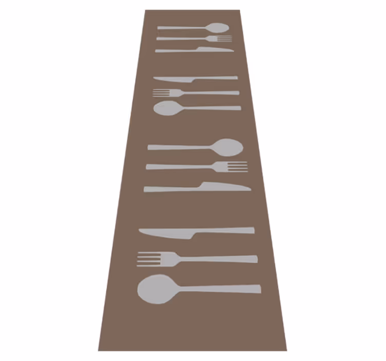 Tapis cuisine fourchette couteau cuillère - TenStickers