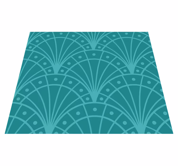 Tapis vinyle turquoise style demi-cercles - TenStickers