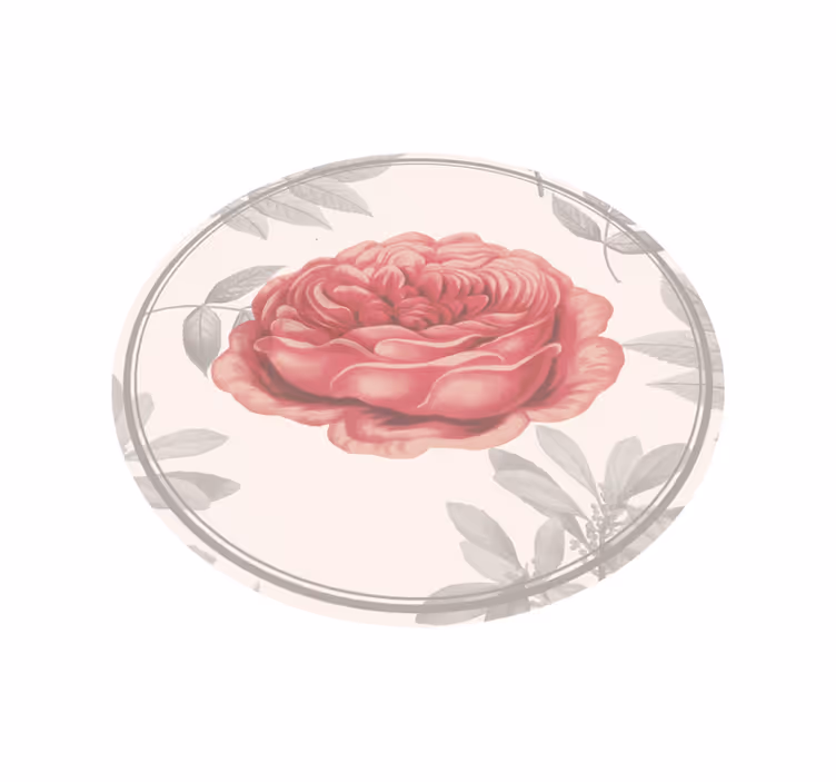 Tapis vinyle salon motif fleur rose - TenStickers