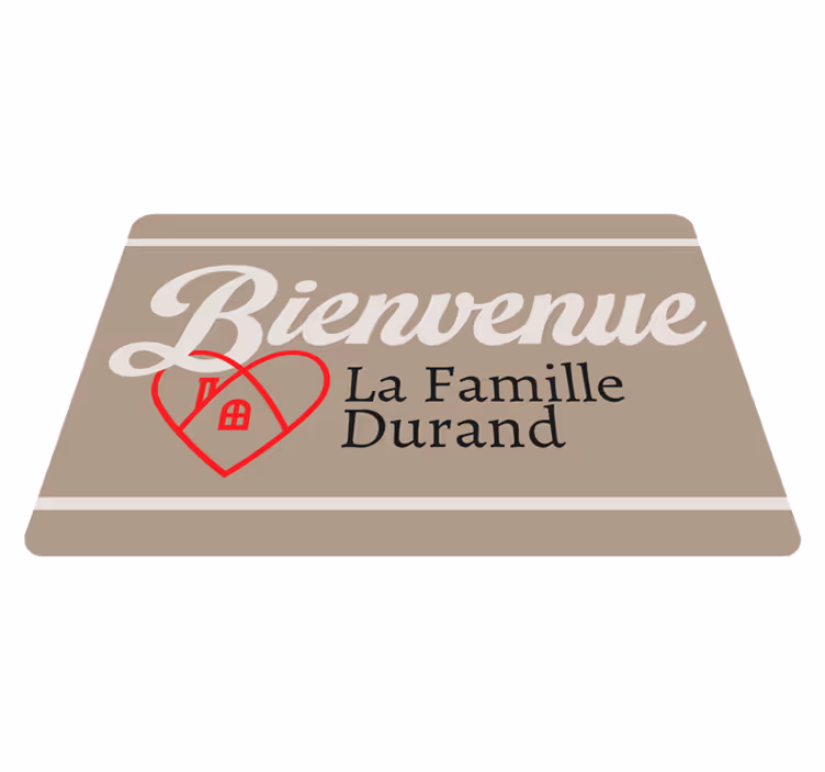 Tapis vinyle entrée bienvenue nom de famille - TenStickers