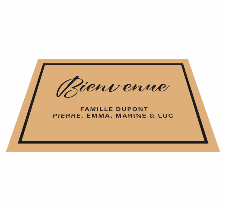 Tapis vinyle entrée bienvenue famille personalisée - TenStickers