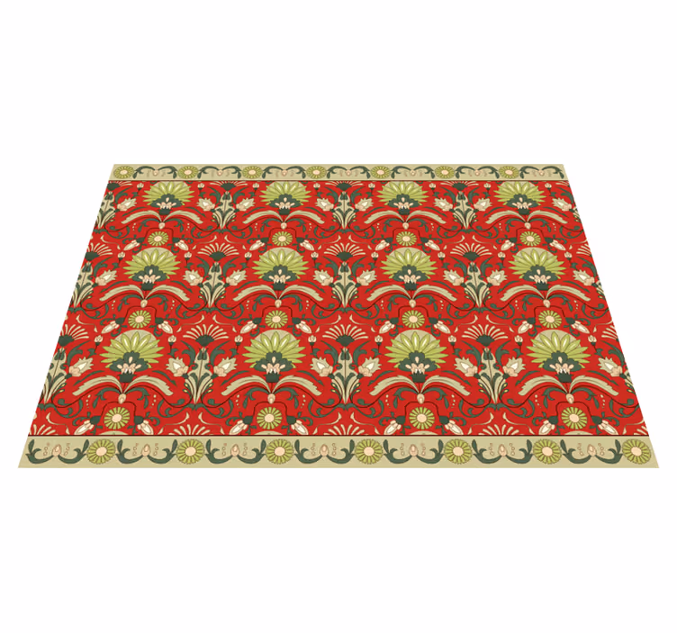 Tapis vinyle salle à manger motif vert traditionnel - TenStickers