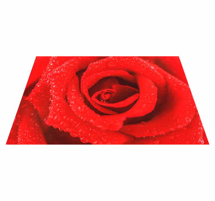 Tapis vinyle rouge une rose - TenStickers
