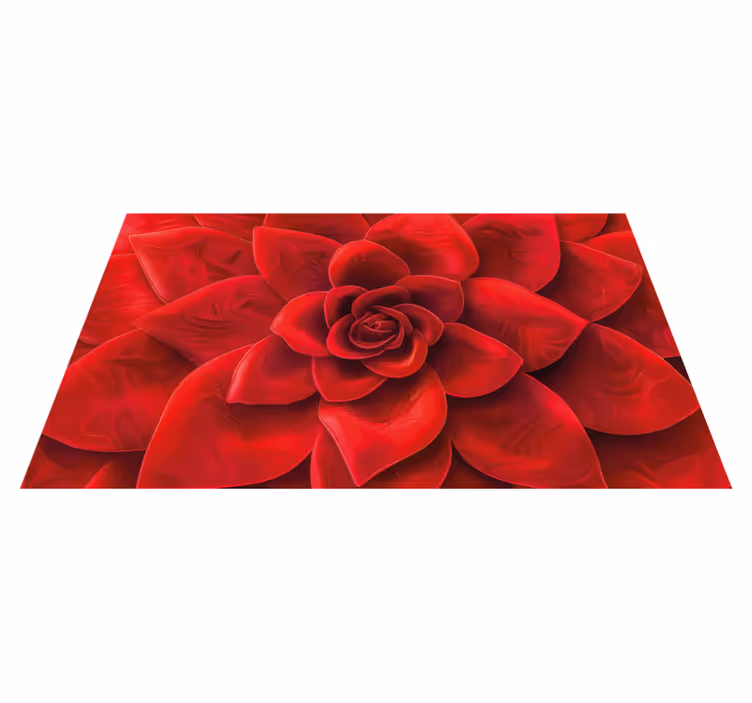Tapis vinyle rouge motif de pétales de fleur - TenStickers