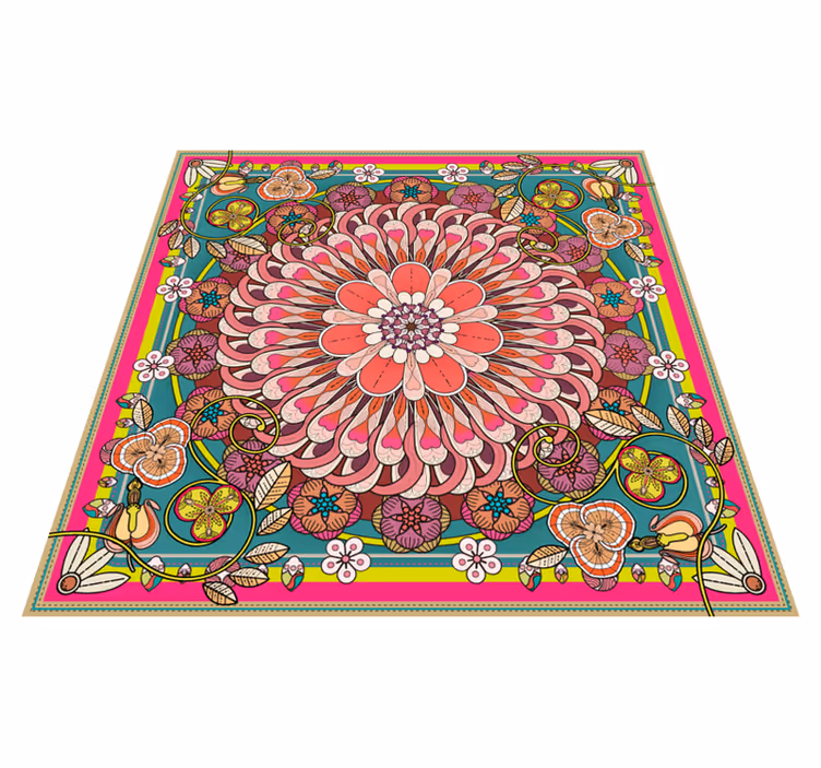 Tapis vinyle mandala fleur de mandala - TenStickers