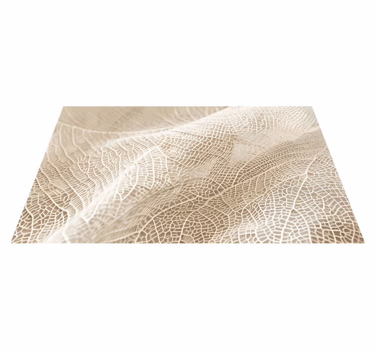 Tapis vinyle beige feuilles minimalistes - TenStickers