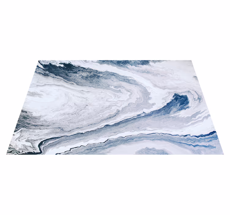 Tapis vinyle marbre bleu et gris minimalistes - TenStickers