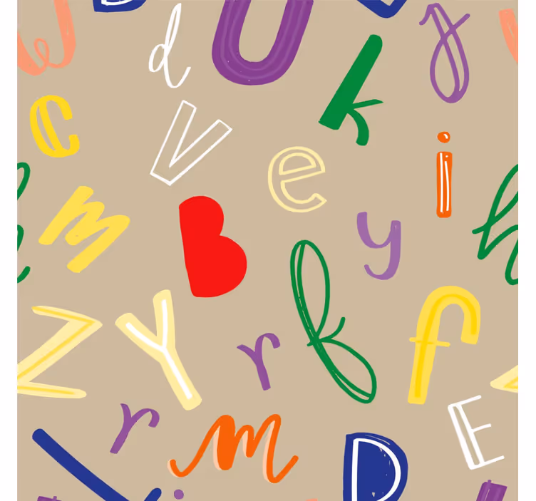 Papier peint lettres alphabet coloré - TenStickers