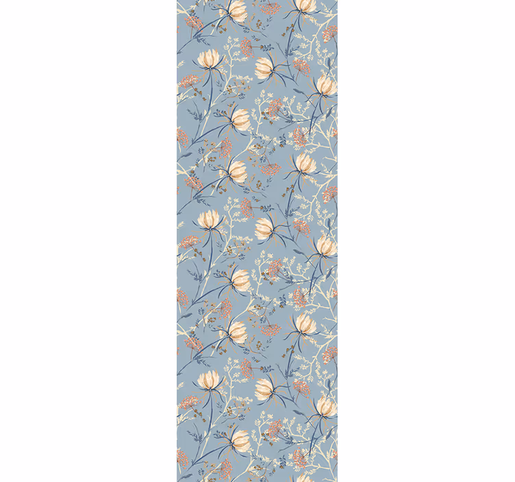 Papier peint floral scène de nature bleue - TenStickers