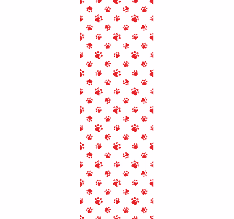 Papier peint chiens empreintes de pattes rouges - TenStickers