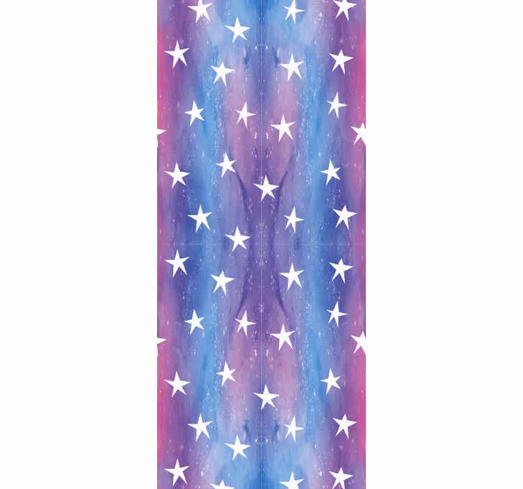 Papier peint étoiles rayures violettes et bleues - TenStickers