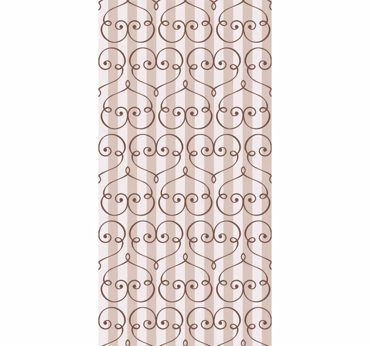 Papier peint ligne verticale motif coeur marron - TenStickers
