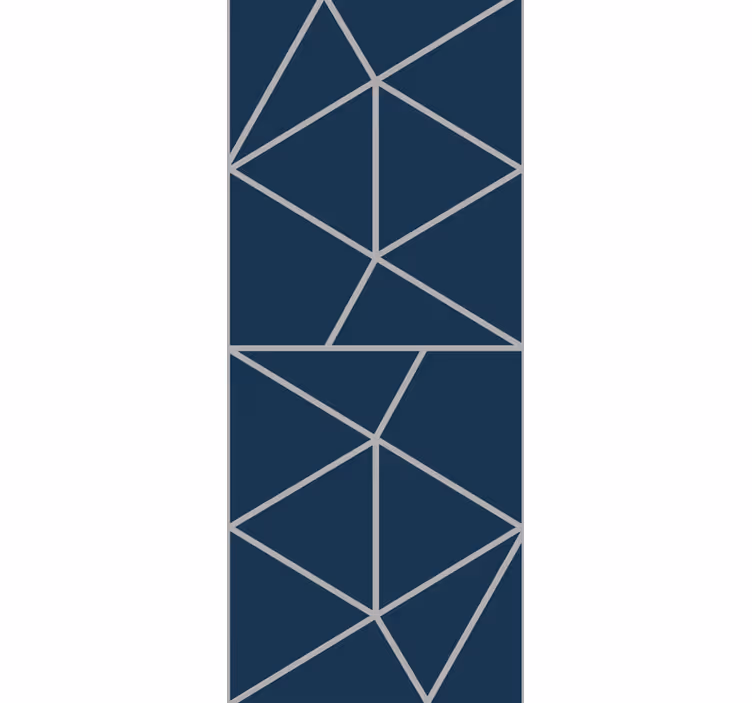 Papier peint formes géometriques motif bleu à lignes fines - TenStickers