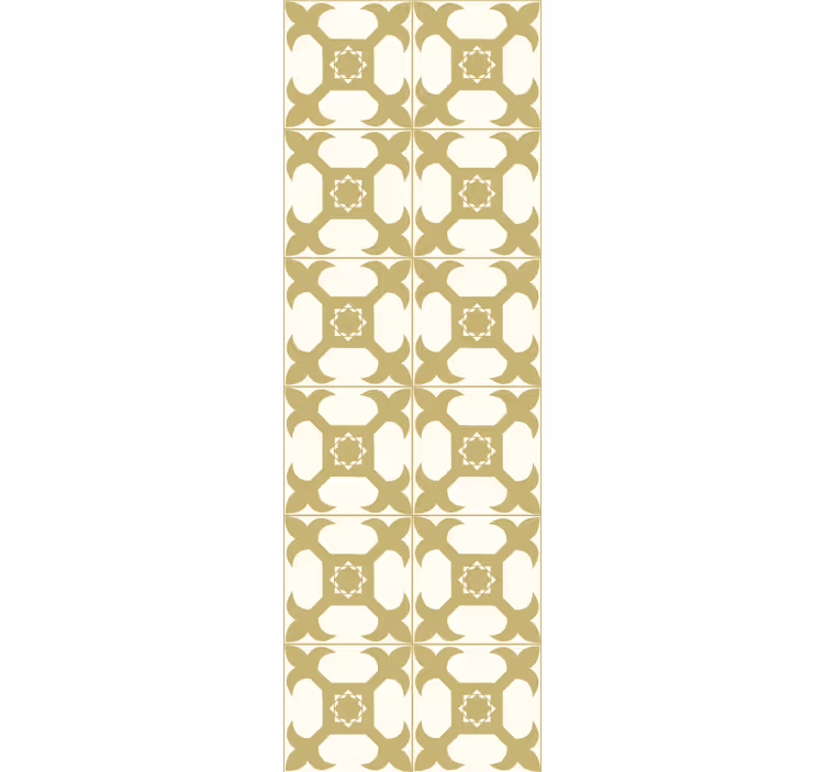 Papier peint carreaux de ciment jaune moutarde clair - TenStickers
