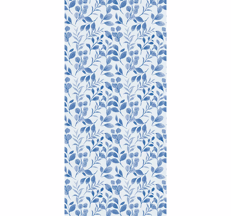 Papier peint floral motif de branche bleue - TenStickers