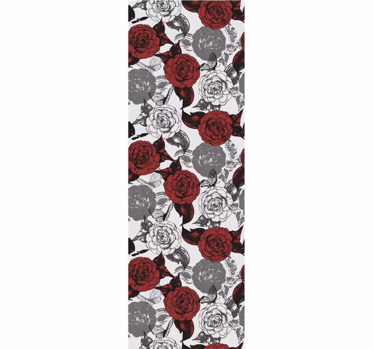 Papier peint floral composition florale rouge - TenStickers