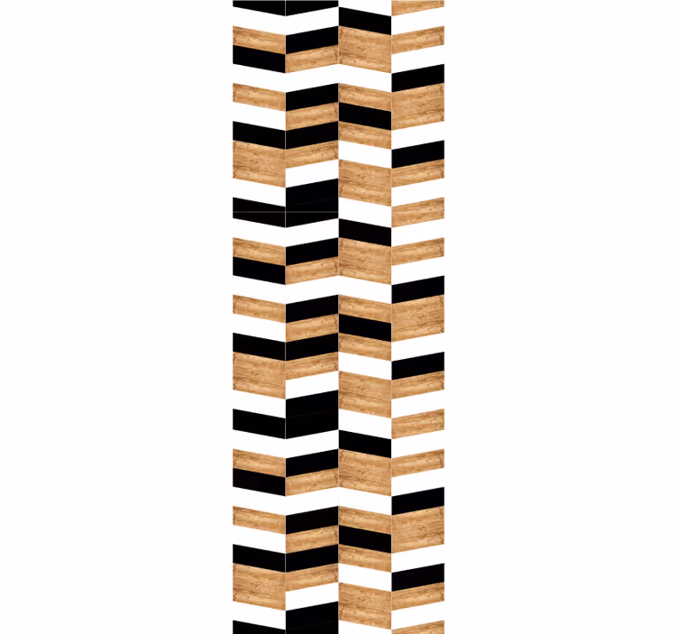 Papier peint lignes horizontales motif en bois à chevrons - TenStickers
