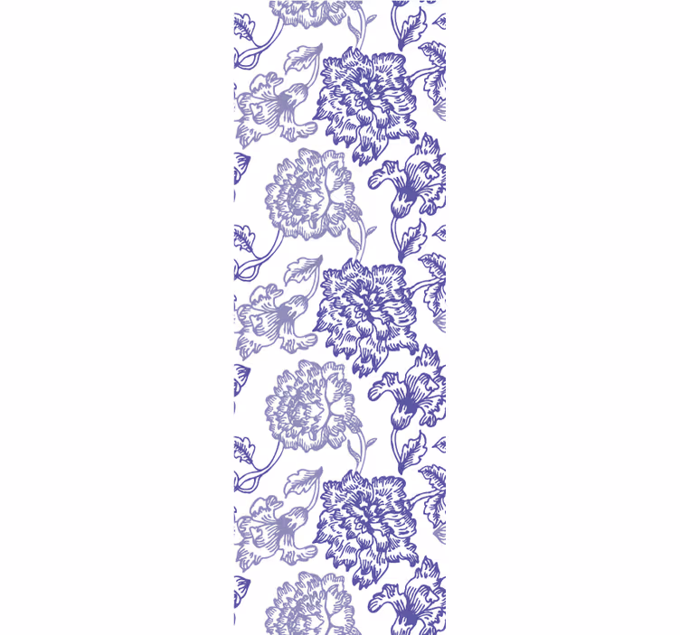 Papier peint fleuri floraison bleu indigo - TenStickers