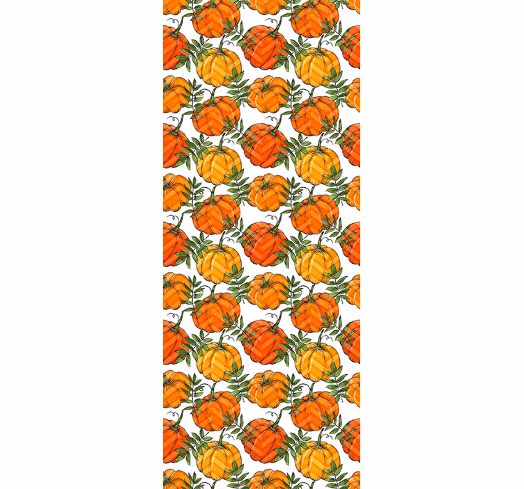Papier peint halloween fleurs de citrouille - TenStickers