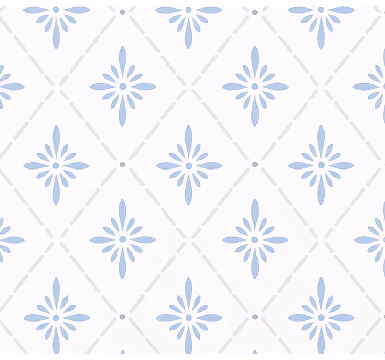 Papier peint cuisine carreaux de losange bleus - TenStickers